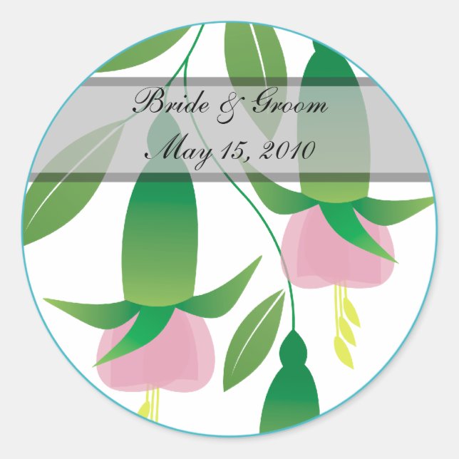 Fuchsia Wedding Stickers (Front)