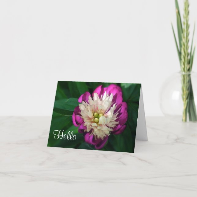 "FUCHSIA & WHITE PEONY" CARD (Front)