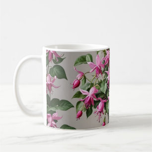 Fuchsias flowers in vase  coffee mug