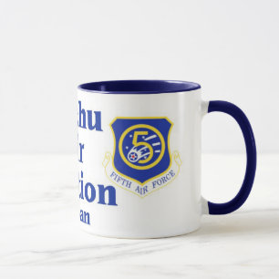 Fuchu Air Station Japan Blue Ringer Mug
