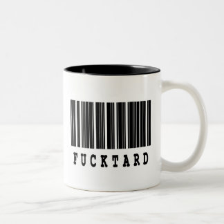 fucktard barcode design Two-Tone coffee mug