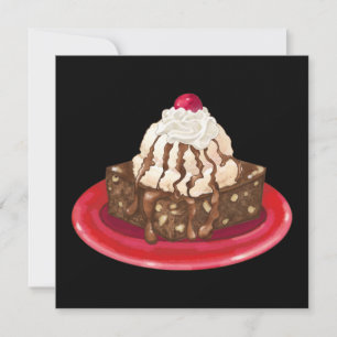 Fudge Brownie and Ice Cream Invitation