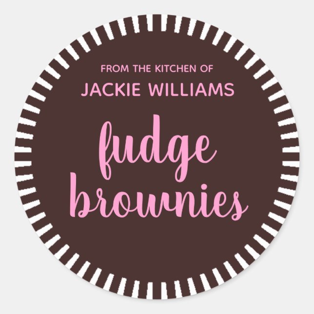 Fudge Brownies Bake Sale From the Kitchen Of Label (Front)