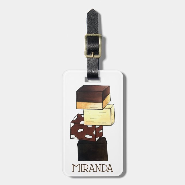 Fudge Stack Confection Confectionery Candy Sweets Luggage Tag (Front Vertical)