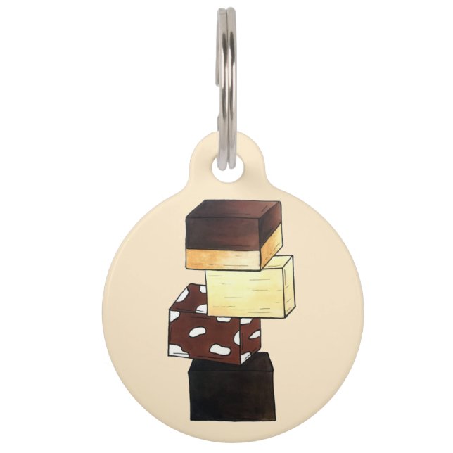 Fudge Stack Confection Confectionery Candy Sweets Pet Tag (Front)
