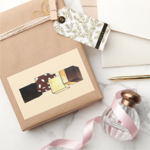 Fudge Stack Confection Confectionery Candy Sweets Rectangular Sticker