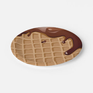 Fudge Waffle Cone Paper Plate