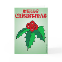 "Fudsy Faces"-Christmas Card-Holly Cheer