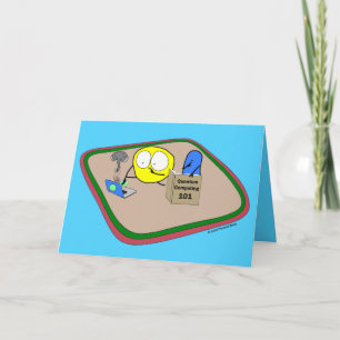 Fudsy Faces"-Friendship Card-Quantum Computing Gre Card