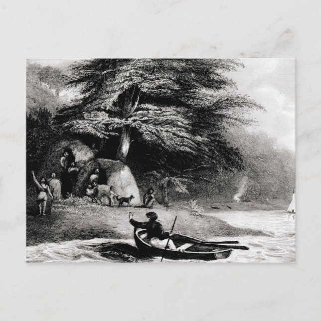 Fuegian Wigwams at Hope Harbourin the Magdalen Postcard (Front)