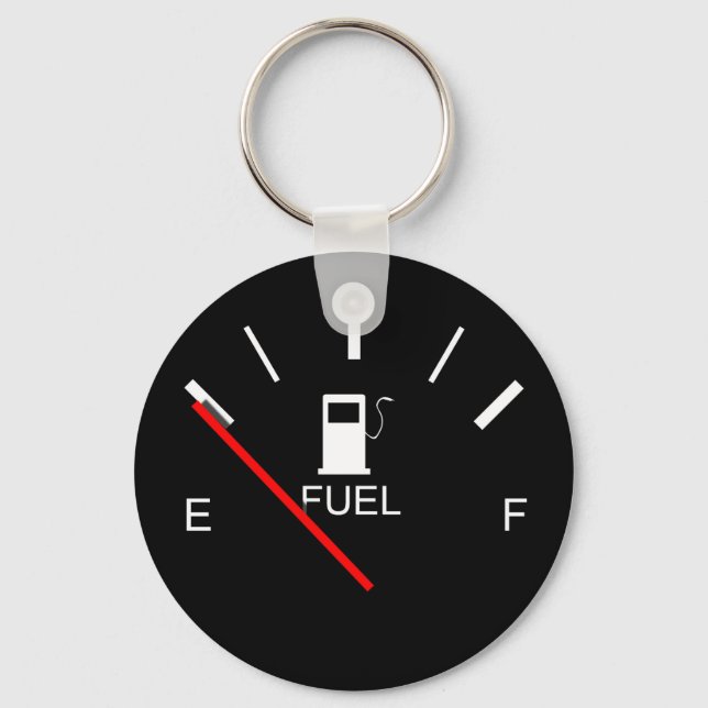 FUEL GAUGE EMPTY FULL BLACK WHITE RED TRAVEL KEY RING (Front)