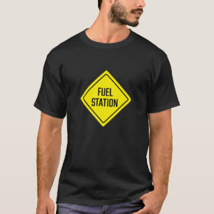 Fuel Station Road Sign   Basic Dark T-Shirt