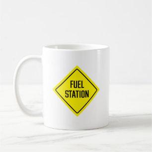 Fuel Station Road Sign   Classic Mug