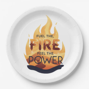 Fuel the Fire Feel the Power Motivational Tee Paper Plate