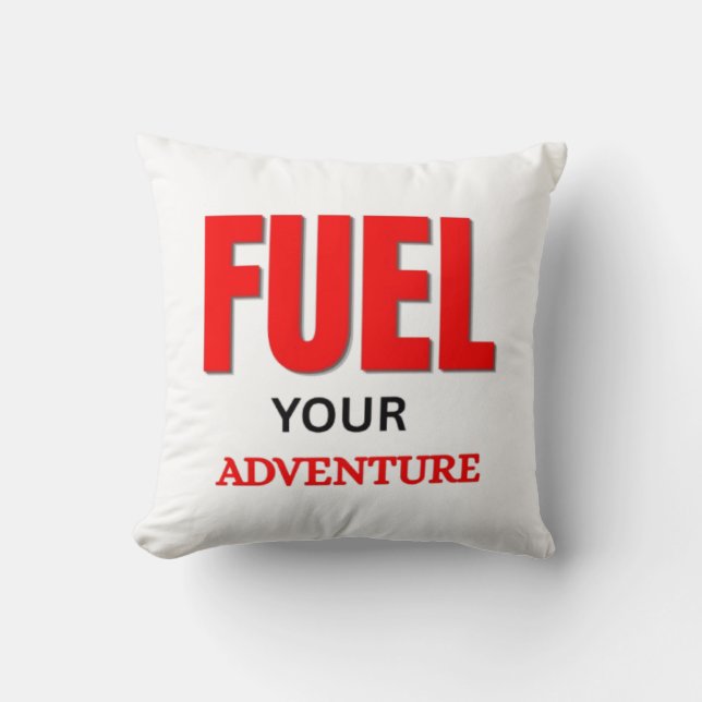 Fuel Your Adventure – Outdoor Motorcycle Typograph Cushion (Front)