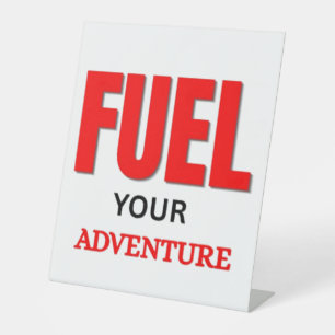 Fuel Your Adventure – Outdoor Motorcycle Typograph Pedestal Sign