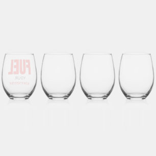Fuel Your Adventure – Outdoor Motorcycle Typograph Stemless Wine Glass
