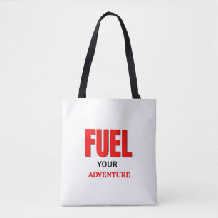Fuel Your Adventure – Outdoor Motorcycle Typograph Tote Bag