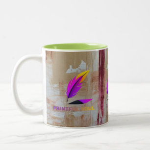 "Fuel Your Day _ Start Everyday Bright" Two-Tone Coffee Mug