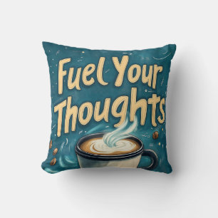 Fuel Your Thoughts with Coffee and Creativity Cushion