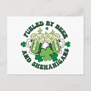Fueled By Beer And Shenanigans Holiday Postcard