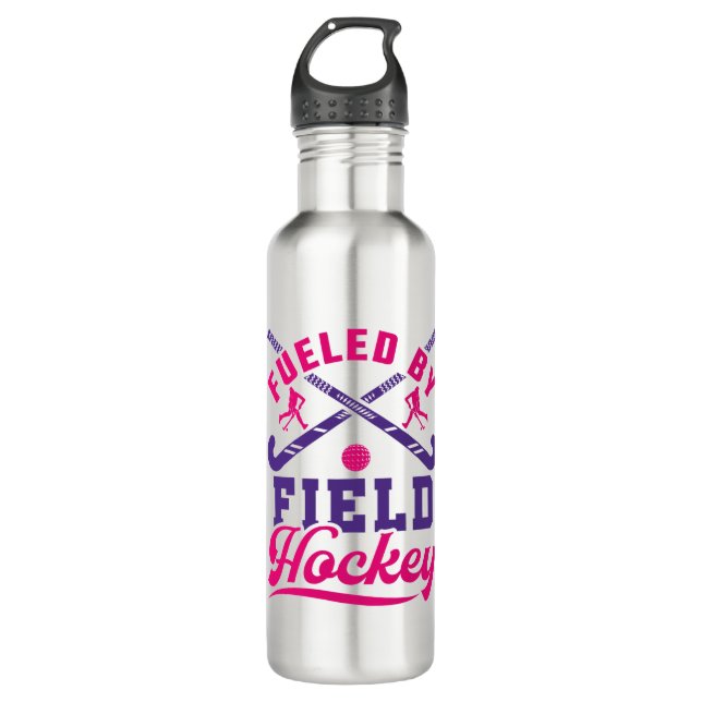 Fueled by Field Hockey Cute Player Team 710 Ml Water Bottle (Front)