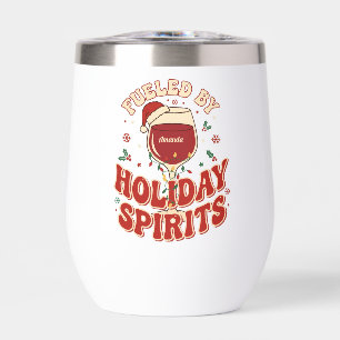 Fueled by Holiday Spirits Funny Wine Christmas