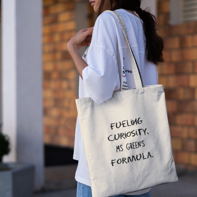 Fueling Curiosity Personalised Chemistry Teachers Tote Bag (Shop now and explore the perfect blend of style and tribute!)