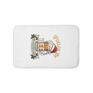 Fuelled Beer Christmas Cheer Mug Santa Hat Holly Bath Mat
