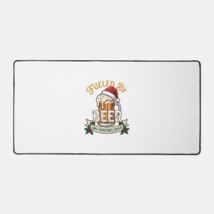Fuelled Beer Christmas Cheer Mug Santa Hat Holly Desk Mat