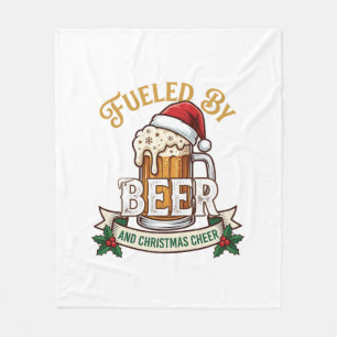 Fuelled Beer Christmas Cheer Mug Santa Hat Holly Fleece Blanket