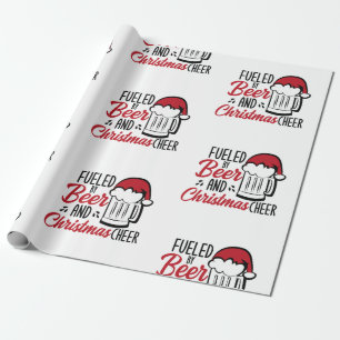 Fuelled By Beer and Christmas Cheer Wrapping Paper