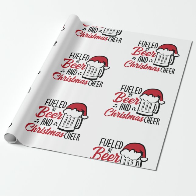 Fuelled By Beer and Christmas Cheer Wrapping Paper (Unrolled)