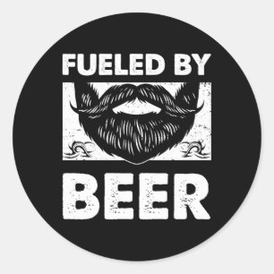 Fuelled By Beer Dad Drinking Daddy Drinker Beer Py Classic Round Sticker