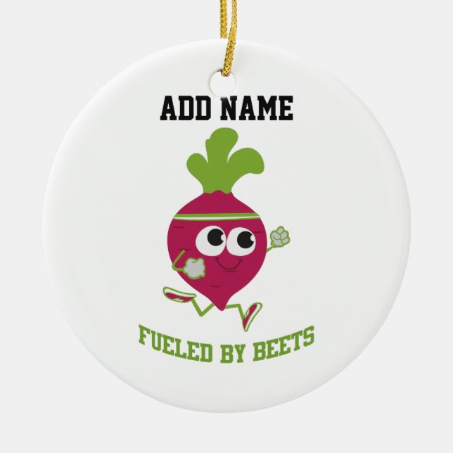 Fuelled By Beets Ceramic Tree Decoration (Front)