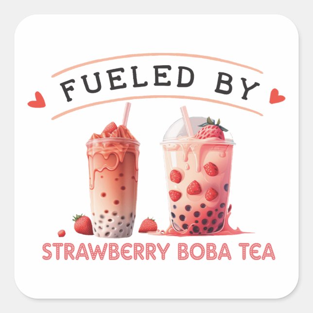 Fuelled by Boba Tea Square Sticker (Front)