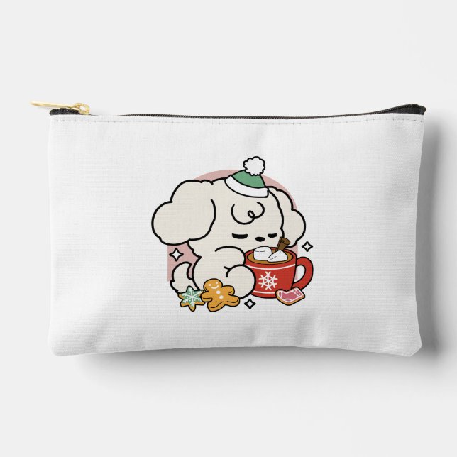 Fuelled by Cocoa and Puppy Dreams – Cute Winter Do Accessory Pouch (Front)