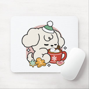 Fuelled by Cocoa and Puppy Dreams – Cute Winter Do Mouse Mat