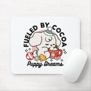 Fuelled by Cocoa and Puppy Dreams – Cute Winter Do Mouse Mat