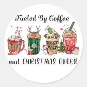 Fuelled by Coffee and Christmas Cheer Classic Round Sticker
