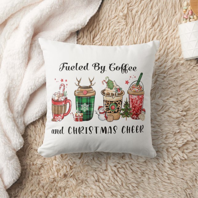 Fuelled by Coffee and Christmas Cheer Cushion (Blanket)