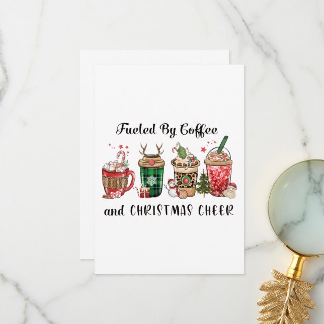 Fuelled by Coffee and Christmas Cheer Thank You Card (Front/Back In Situ)