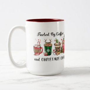 Fuelled by Coffee and Christmas Cheer Two-Tone Coffee Mug