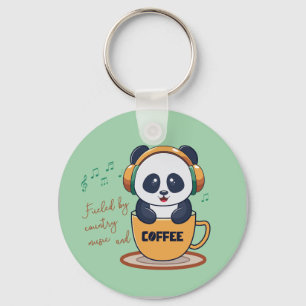 fuelled by coffee and country music key ring