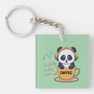 fuelled by coffee and country music key ring