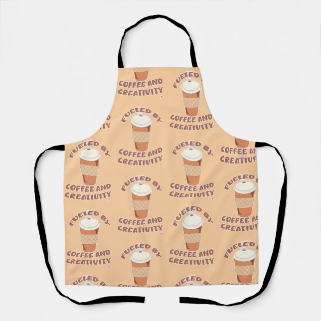 Fuelled By Coffee and Creativity Fun Pattern Apron (Front)