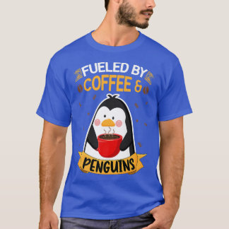 Fuelled by Coffee and Penguins  Funny Adelie Pengu T-Shirt