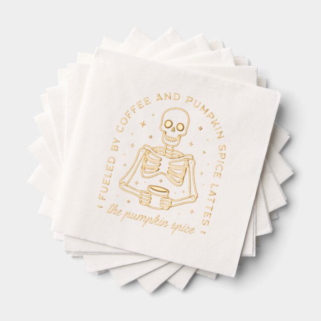 Fuelled By Coffee and Pumpkin Spice Lattes Foil Napkins (Insitu (Stacked))