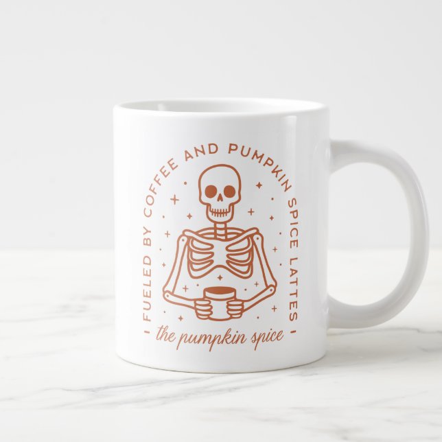 Fuelled By Coffee and Pumpkin Spice Lattes Large Coffee Mug (Right)