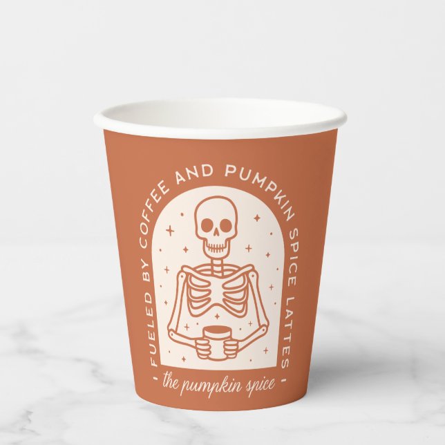 Fuelled By Coffee and Pumpkin Spice Lattes Paper Cups (Front)